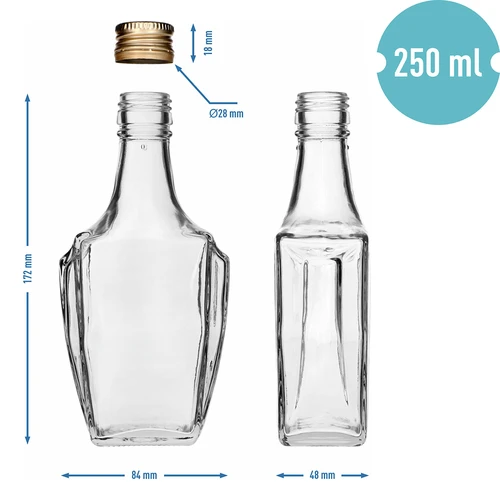 Art Deco -pullo 250ml kierrekorkilla fi28 - 6