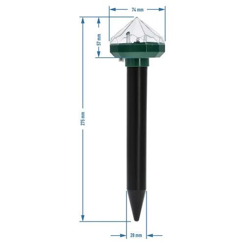 Aurinkokäyttöinen myyränkarkotin LED-lampulla - 8