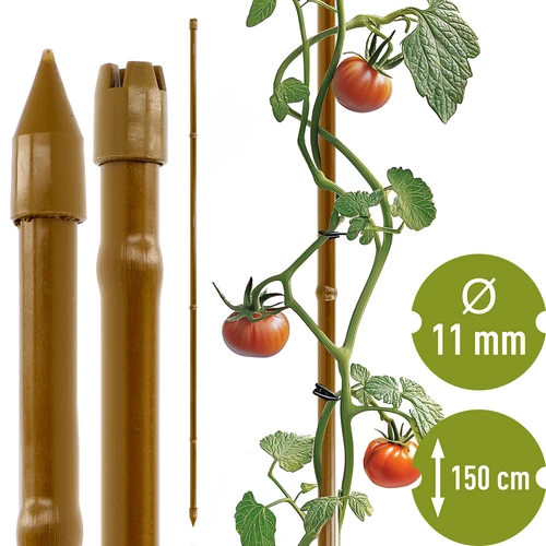 Bambun muotoinen päällystetty terästuki, 150 cm x 11mm  - 1 