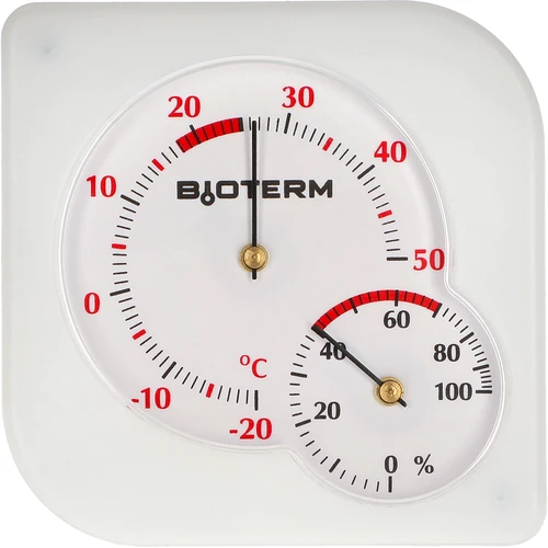Bimetallinen sisätilan lämpömittari hygrometrillä (-20 - +50°C), valkoinen  - 1 