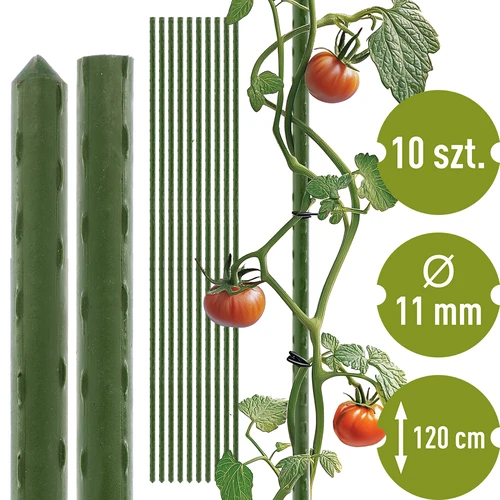 Bioogród-puutarhakepit – päällystetty teräs, 1,2 m, fi 11 mm, 10 kpl  - 1 