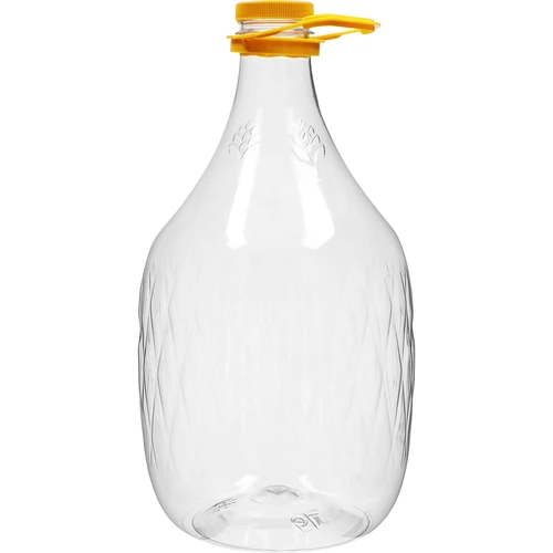 Dama-damigiana 5 L PET, kierrekorkilla ja kahvalla