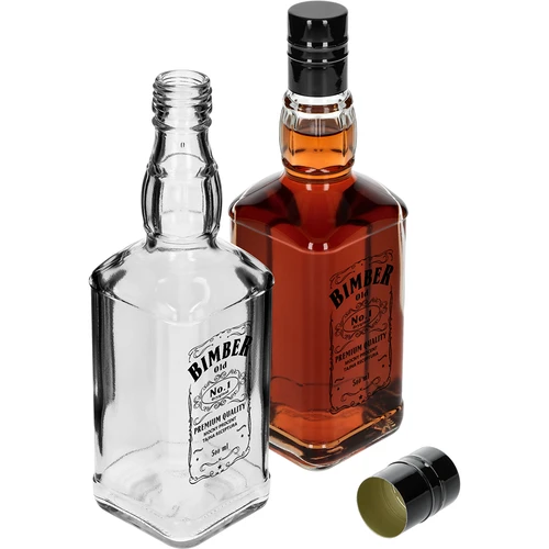 Daniels-pullo 500 ml kierrekorkilla, painatus "Bimber OLD", 1 kpl - 4