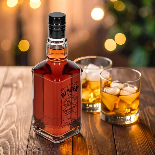 Daniels-pullo 500 ml kierrekorkilla, painatus "Bimber OLD", 1 kpl - 7