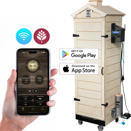 dragON PLYWOOD NATURE -savustinkaappi – kehyksetön, moduulirakenteinen, Wi‑Fi‑ohjaimella, 320 L  - 1 