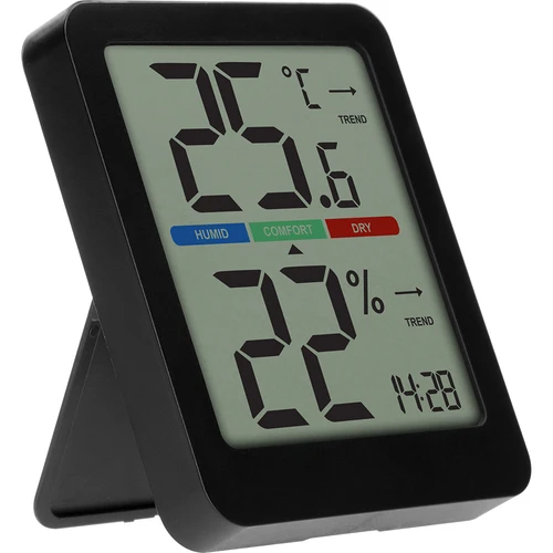 Elektroninen huonelämpömittari, musta  - 1 