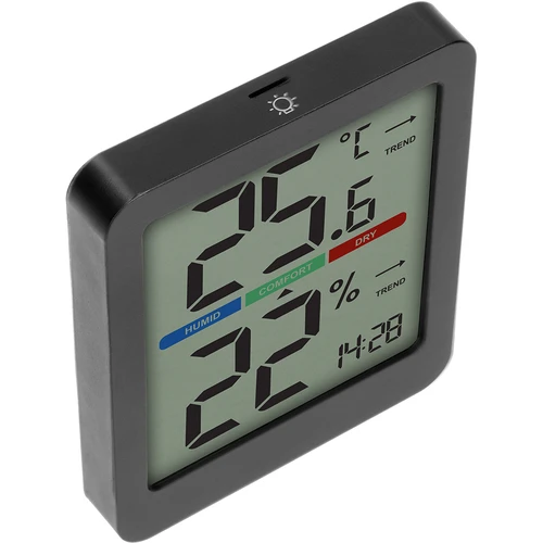 Elektroninen huonelämpömittari, musta - 4