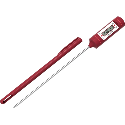 Elektroninen keittiötermometri, LCD (-20 °C – +250 °C), punainen