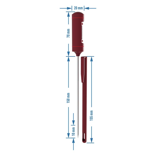 Elektroninen keittiötermometri, LCD (-20 °C – +250 °C), punainen - 5
