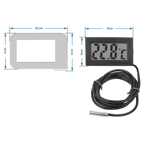 Elektroninen lämpömittari kehyksessä - tislauslaitteille (-50°C - +110°C) - 3