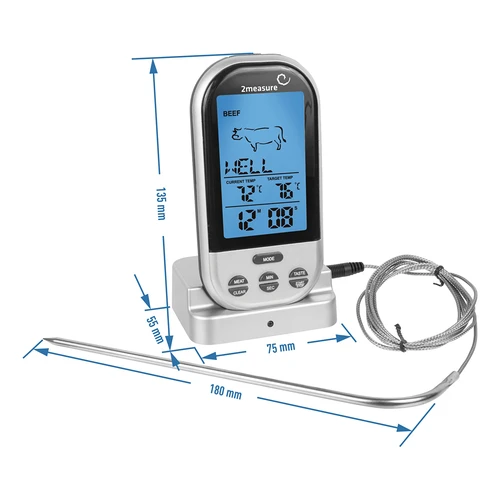 Elektroninen langaton keittiölämpömittari anturilla (0°C - 250°C) - 3