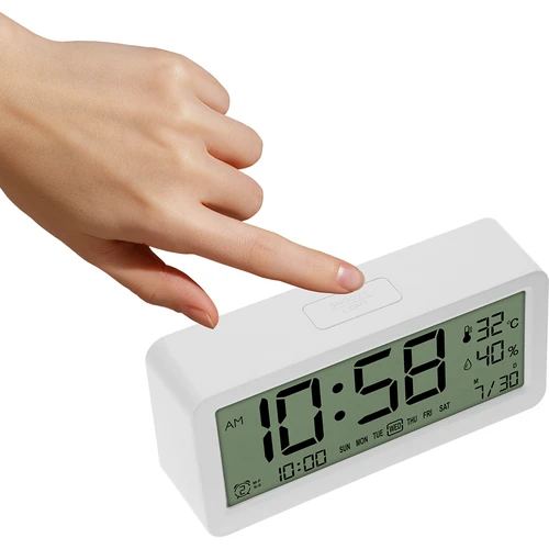 Elektroninen Soens-sääasema - valkoinen, kellolla ja kalenterilla - 3