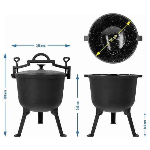 Emaloitu valurautapata 10 l - 5