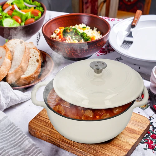 Emaloitu valurautapata – ecru, 5,8 l - 7