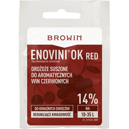 Enovini® OK RED - happamuutta alentava viinihiiva 7 g  - 1 