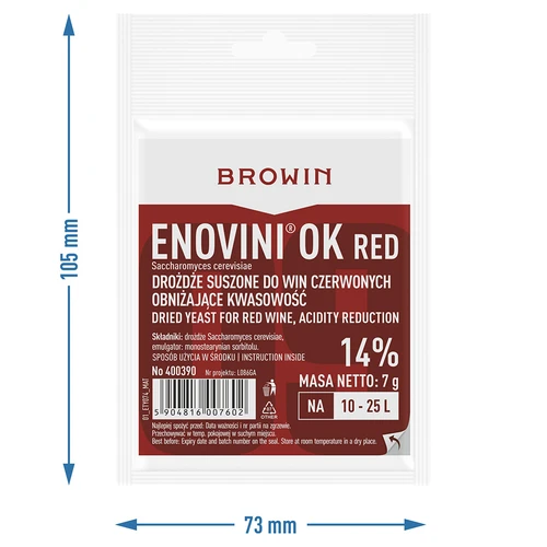 Enovini® OK RED - happamuutta alentava viinihiiva 7 g - 5