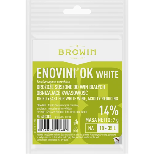 Enovini® OK WHITE - viinihiiva, joka alentaa happamuutta 7 g  - 1 