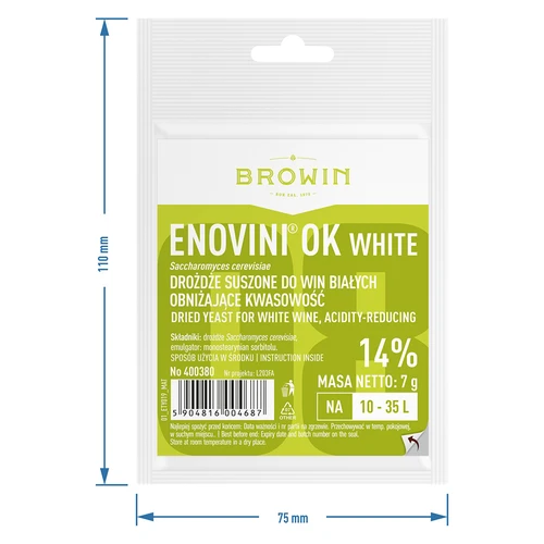 Enovini® OK WHITE - viinihiiva, joka alentaa happamuutta 7 g - 4