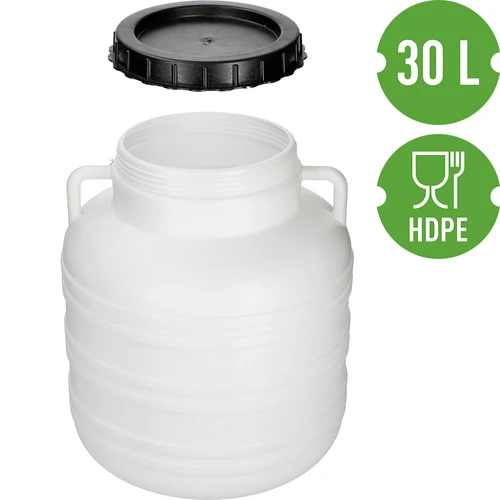 Fermentointitynnyri 30 l – valkoinen, kahvoilla - 3