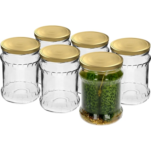 Fisz-karhennettu purkki 500ml - kultaisella kierrekannella fi 82/6, 6 kpl. - 2