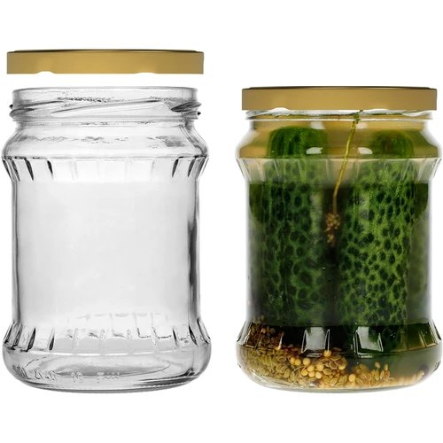 Fisz-karhennettu purkki 500ml - kultaisella kierrekannella fi 82/6, 6 kpl. - 4