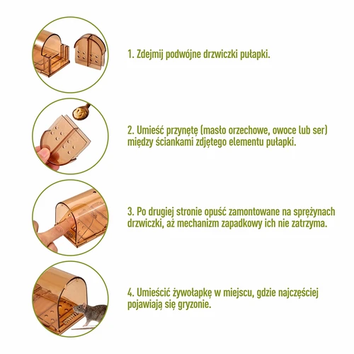 Hiirenloukku – elävänä pyydystävä, läpinäkyvä, 2 kpl - 4
