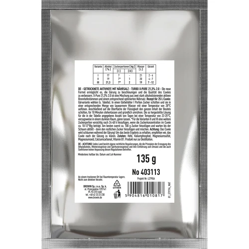 Hiiva Turbo X-Pure 21,3 %, 48 h, 25 L - 2