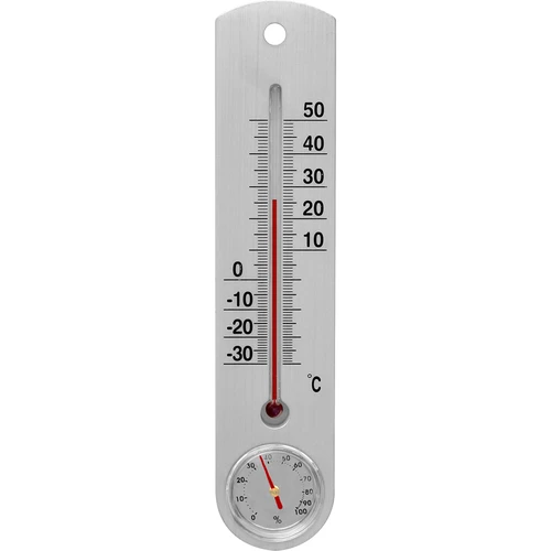 Hopeinen yleislämpömittari hygrometrillä (-30°C - +50°C) 25cm  - 1 