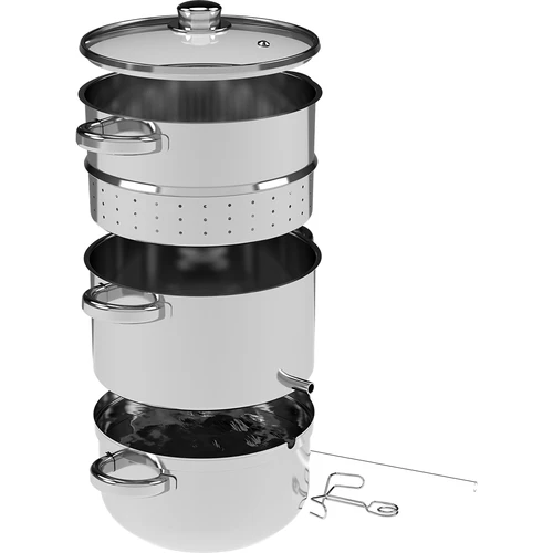 Höyrymehustin (mehumaija) ruostumattomasta teräksestä + höyrytysosa, 5 l - 3