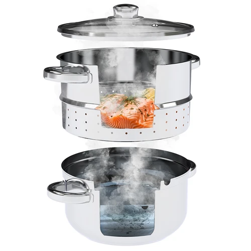Höyrymehustin (mehumaija) ruostumattomasta teräksestä + höyrytysosa, 5 l - 7