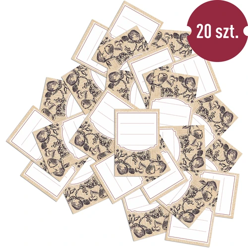 Itsekiinnittyvät etiketit 60 x 90 mm pulloihin, purkkeihin hedelmäluonnos - 20 kpl. - 3