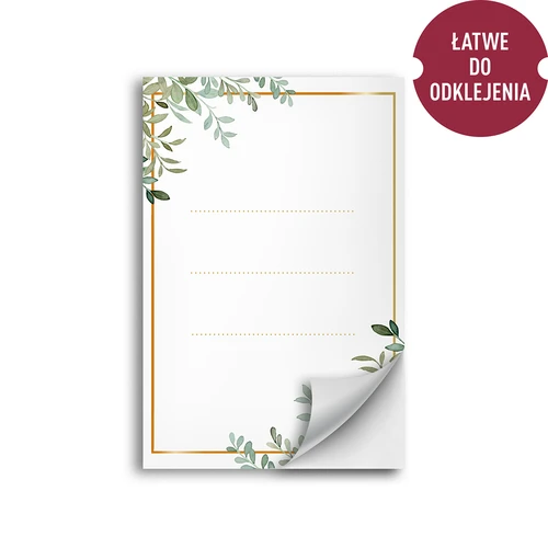 Itsekiinnittyvät etiketit 60 x 90 mm pulloihin, purkkeihin, lahjoihin, kukkakuvio - 20 kpl - 2