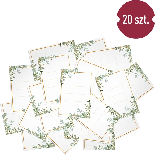 Itsekiinnittyvät etiketit 60 x 90 mm pulloihin, purkkeihin, lahjoihin, kukkakuvio - 20 kpl - 3