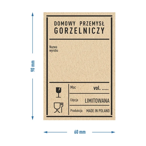 Itseliimautuvat etiketit 60x90 mm pulloihin, vodkaan, PRL, 20 kpl - 4
