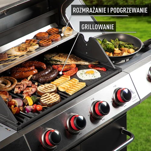 Kaasugrilli dragON BBQ101, 11,7 kW, musta-hopea - 6