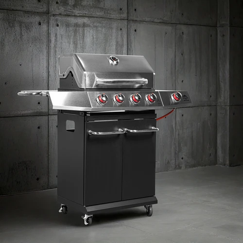 Kaasugrilli dragON BBQ101, 11,7 kW, musta-hopea - 4