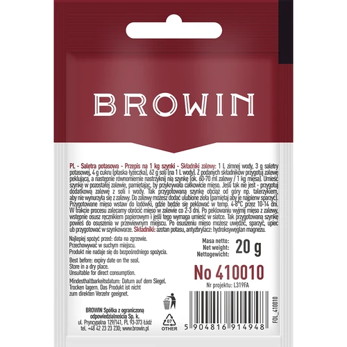 Kaliumsalpeteri lihan pekelöintiin, 20 g - 2