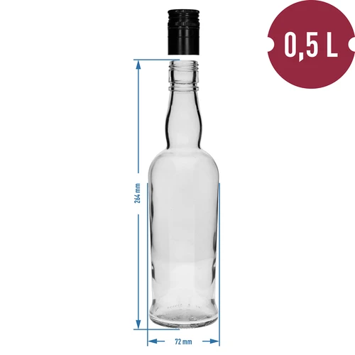 Kapteenin pullo 500 ml kierrekorkilla - 6 kpl - 5