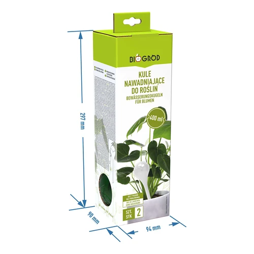 Kastelupallot kasveille, vihreät läpinäkyvät, 400 ml, 2 kpl - 7