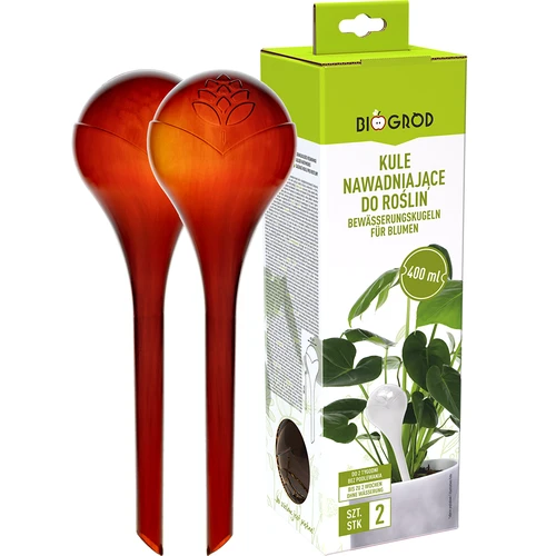 Kasvien kastelupallot, meripihkanväriset läpinäkyvät, 400 ml, 2 kpl - 3
