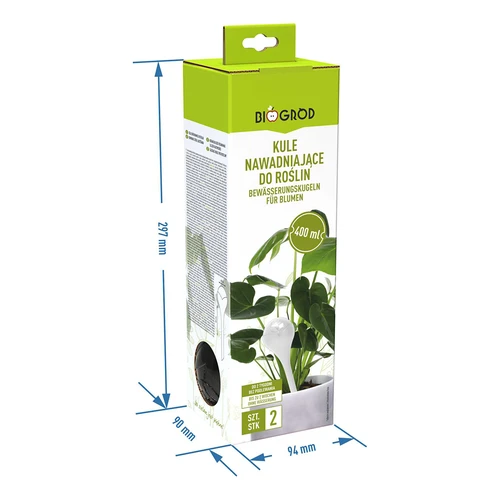 Kasvien kastelupallot, mustat läpinäkyvät, 400 ml, 2 kpl - 6