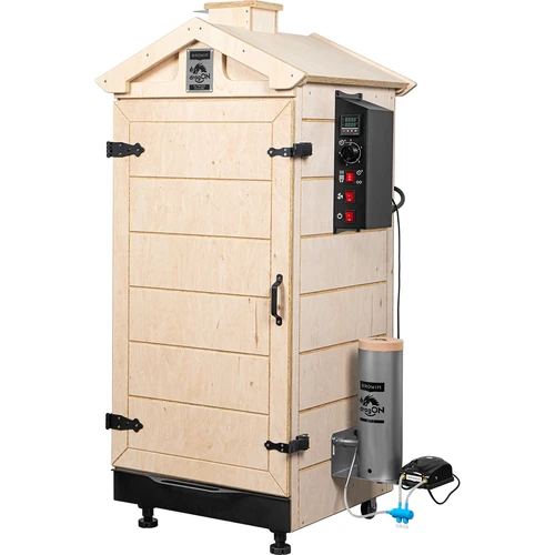 Kehyksetön dragON PLYWOOD NATURE -savustinkaappi digitaalisella ohjaimella, 200L - 2