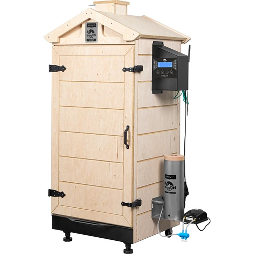 Kehyksetön dragON PLYWOOD NATURE -savustinkaappi Wi-Fi-ohjaimella, 200 L - 2