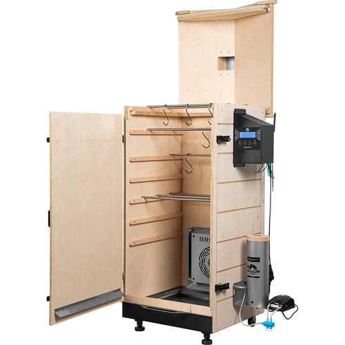 Kehyksetön dragON PLYWOOD NATURE -savustinkaappi Wi-Fi-ohjaimella, 200 L - 3