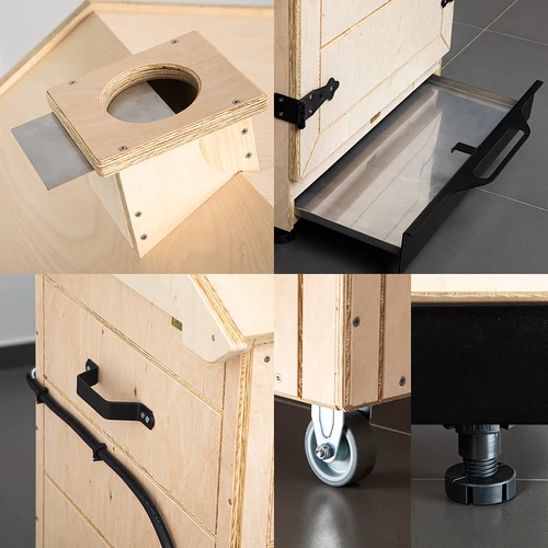 Kehyksetön savustin dragON PLYWOOD NATURE Wi-Fi-ohjaimella, 200L - 6