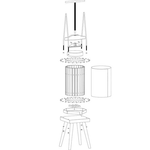 Kehysprassi hedelmille – puukorilla, 10L - 4