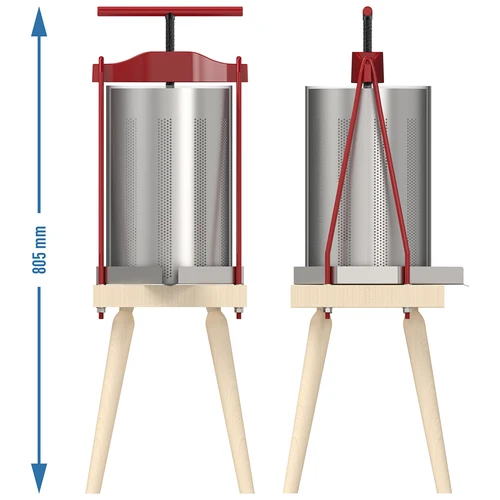 Kehysprensa hedelmille – metallikorilla, 10L - 6
