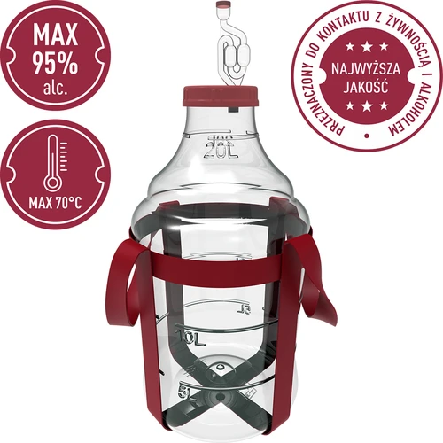 Kevyt, särkymätön viinipallo hihnoilla, 20 L - 5