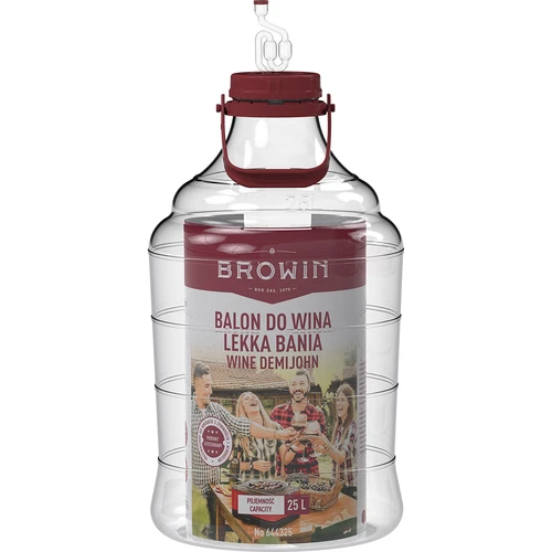 Kevyt, särkymätön viinipallo, jossa kahva, 25 L - 3