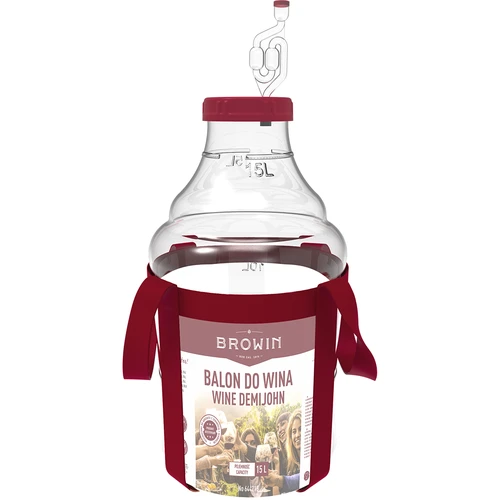 Kevyt, särkymätön viinipullo hihnoilla, 15 L - 3
